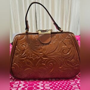 Patricia NASH Embossed Full Grain Leather  Bag
